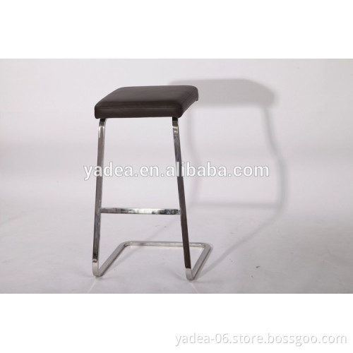 Brown leather stainless steel leg modern four seasons barstool replica